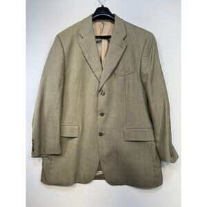 Lauren Ralph Lauren Mens Blazer Jacket 44T Tan Wool Linen Blend